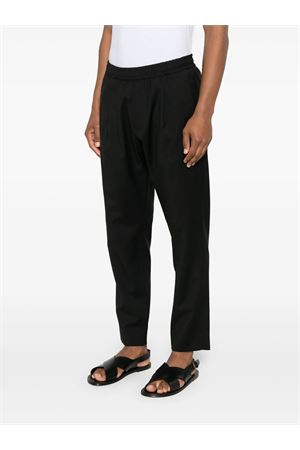 Black virgin-wool tapered-leg trousers LOW BRAND | L1PSS256851D001